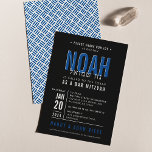 Invitación BAR MITZVAH bloque moderno negrita real azul negro<br><div class="desc">por kat massard >> WWW.SIMPLYSWEETPAPERIE.COM <<< - - - - - - - - - - - - - - - - - - CONTACTE CONMIGO para ayudar a equilibrar tu tipo a la perfección Amar el diseño, pero me gustaría ver algunos cambios - otro esquema de color, producto, añadir...</div>