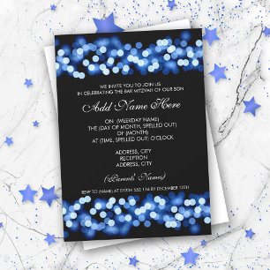 Invitación Bar Mitzvah Blue Hollywood Glam