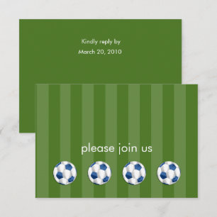 Invitación Bar Mitzvah Bola de fútbol azul y blanco