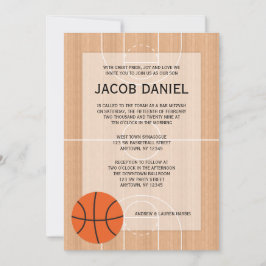 Invitación Bar Mitzvah con temas de baloncesto