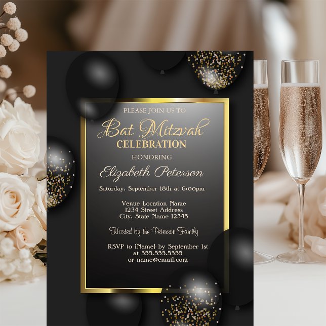 Invitación Bar Mitzvah de Globos Modernos  (Subido por el creador)