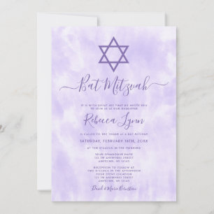 Invitación Bar Mitzvah de Tinte Morado