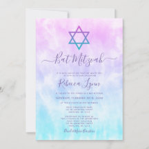Bar Mitzvah de Tinte Morado Turquesa