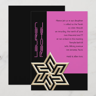 Invitación Bar Mitzvah de Tus Colores Grande Estrella de Davi