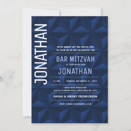 Invitación Bar Mitzvah Elegante estrella de la marina de Davi