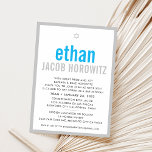 Invitación BAR MITZVAH estrella sencilla nombre moderno aqua<br><div class="desc">por kat massard >>> kat@simplysweetPAPERIE.com << CONTACTE ME para la redacción personalizado o para añadir líneas en hebreo Me encanta el diseño, pero me gustaría ver algunos cambios - otro esquema de color, producto, añadir una foto o adaptarlo para una ocasión diferente - no hay preocupaciones simplemente contáctame - ¡me...</div>