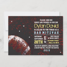 Invitación Bar Mitzvah FOOTBALL SPLATTER Invite