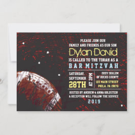 Invitación Bar Mitzvah FOOTBALL SPLATTER Invite