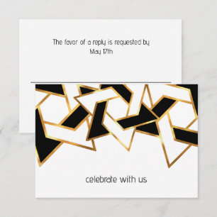Invitación Bar Mitzvah Gold Black Star of David