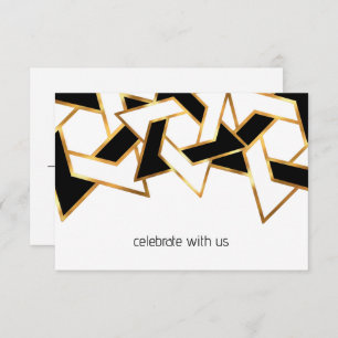 Invitación Bar Mitzvah Gold Black Star of David