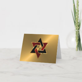 Invitación Bar Mitzvah Gold Red Black Star of David