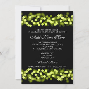 Invitación Bar Mitzvah Green Hollywood Glam