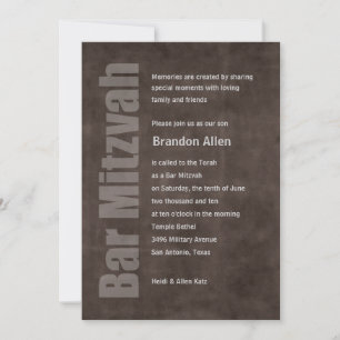 Invitación Bar Mitzvah Grunge Brown