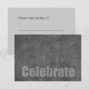 Invitación Bar Mitzvah Grunge Gray RSVP Card
