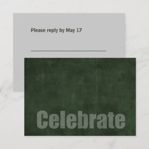 Invitación Bar Mitzvah Grunge Green RSVP Card