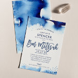 Invitación BAR MITZVAH hebreo de color azul con letras de man<br><div class="desc">por kat massard >> kat@simplysweetPAPERIE.com << Un diseño de invitación super cool y moderna para el BAR MITZVAH TIP de su hijo: 1. Para cambiar/mover gráficos y fuentes y añadir más texto, pulse el botón "personalizar". - - - - - - - - - - - - - - -...</div>