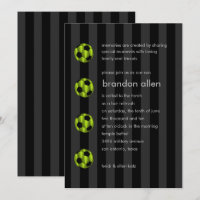 Bar Mitzvah Lime Green y Black Soccer Ball