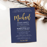 Invitación Bar Mitzvah marina moderna   oro MICHAEL<br><div class="desc">por kat massard >>> WWW.SIMPLYSWEETPAPERIE.COM <<< Ama el diseño,  pero me gustaría ver algunos cambios - otro esquema de color,  producto,  agregar una foto o adaptado para una ocasión diferente - no hay preocupaciones simplemente contáctame,  kat@simplysweetPAPERIE.com - ¡estoy encantado de ayudar!</div>