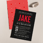 Invitación BAR MITZVAH moderno negrita tipo geométrico negro<br><div class="desc">por kat massard >> WWW.SIMPLYSWEETPAPERIE.COM <<< - - - - - - - - - - - - - - - - - - CONTACTE CONMIGO para ayudar a equilibrar tu tipo a la perfección Amar el diseño, pero me gustaría ver algunos cambios - otro esquema de color, producto, añadir...</div>