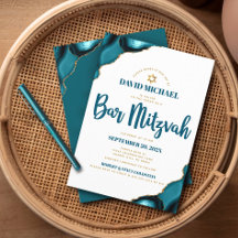 Bar Mitzvah Moderno Simple Escritura Ágata Turques