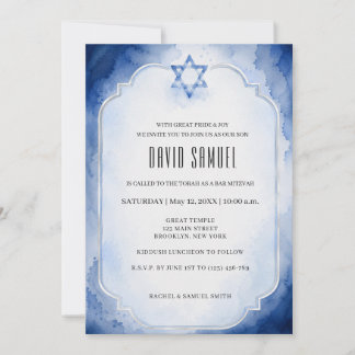 Invitación Bar Mitzvah Moderno y Elegante