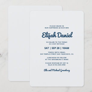Invitación Bar Mitzvah Moderno y sencillo