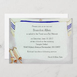 Invitación Bar Mitzvah Motifs en acuarela
