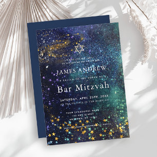 Invitación Bar Mitzvah Noche Celestial Galaxia