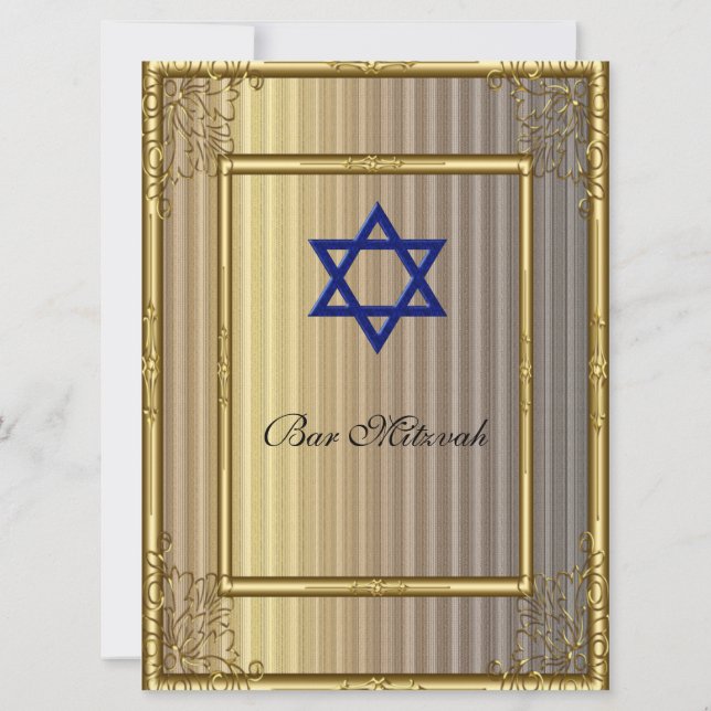 Invitación Bar Mitzvah Oro (Reverso)