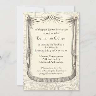Invitación Bar Mitzvah para un niño llamado Benjamin