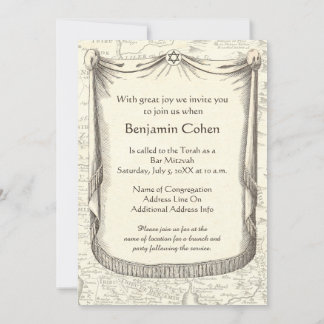Invitación Bar Mitzvah para un niño llamado Benjamin