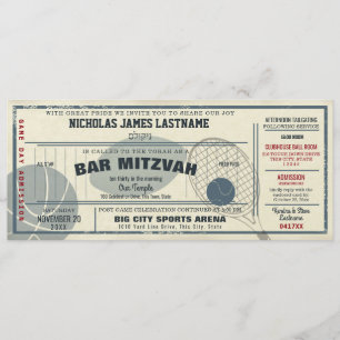 Invitación Bar Mitzvah Pase de Deporte Antiguo