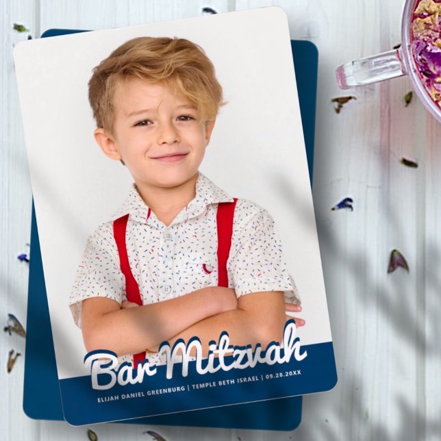 Invitación Bar Mitzvah Personalizado moderno foto (Subido por el creador)