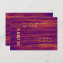 Bar Mitzvah Plum y Naranja Techno Streaks RSVP