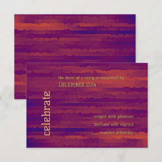 Invitación Bar Mitzvah Plum y Naranja Techno Streaks RSVP