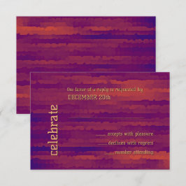 Invitación Bar Mitzvah Plum y Naranja Techno Streaks RSVP