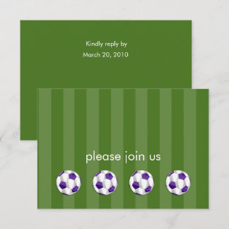Invitación Bar Mitzvah Purple and White Soccer Ball