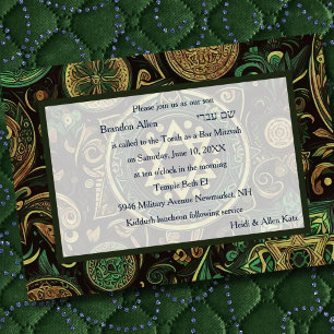 Invitación Bar Mitzvah Resumen Diseño Verde