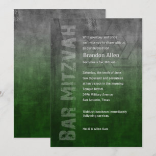 Invitación Bar Mitzvah Rugged Fade Green