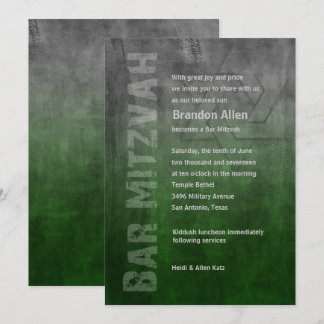Invitación Bar Mitzvah Rugged Fade Green