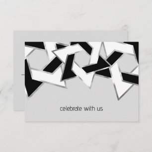 Invitación Bar Mitzvah Silver Estrella blanca negra de David