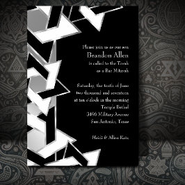 Invitación Bar Mitzvah Silver Estrella blanca negra de David