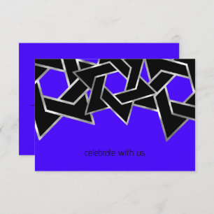 Invitación Bar Mitzvah Silver Estrella negra de David