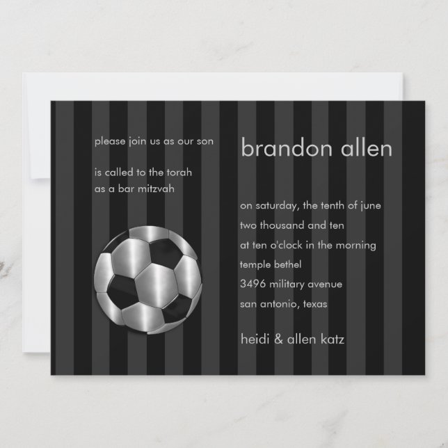 Invitación Bar Mitzvah Silver Socks (Anverso)