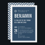 Invitación BAR MITZVAH simple tipografía moderna marina blanc<br><div class="desc">por kat massard >>> kat@simplysweetPAPERIE.com << CONTACTE ME para la redacción personalizado o para añadir líneas en hebreo Me encanta el diseño, pero me gustaría ver algunos cambios - otro esquema de color, producto, añadir una foto o adaptarlo para una ocasión diferente - no hay preocupaciones simplemente contáctame - ¡me...</div>