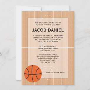 Invitación Bar Mitzvah Temático de Baloncesto
