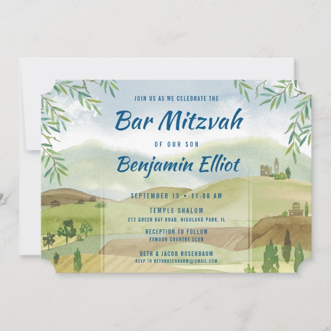 Invitación Bar Mitzvah Vista (Anverso)
