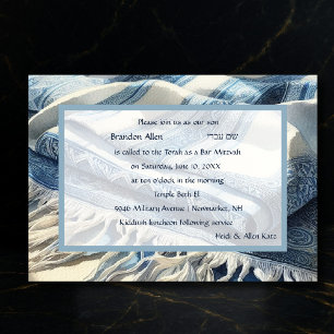 Invitación Bar Mitzvah Watercolor Tallit 4