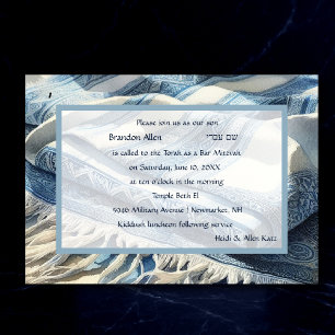 Invitación Bar Mitzvah Watercolor Tallit 4