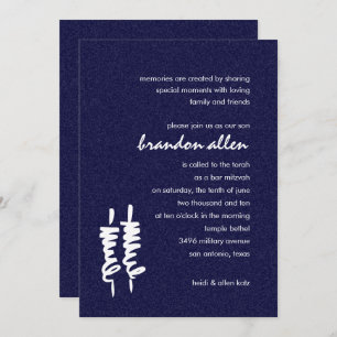Invitación Bar Mitzvah White Torah Desplaza a cualquier color